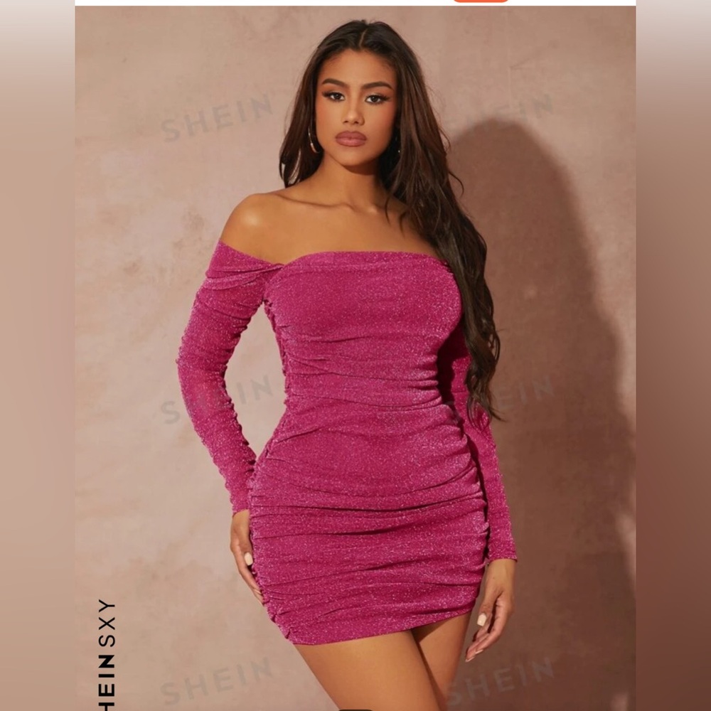 Hot pink bodycon dress